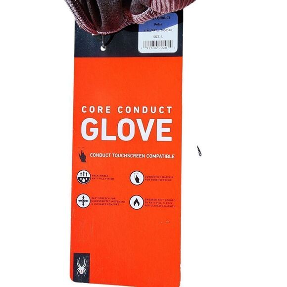 Spyder Core Conduct Mens Gloves Touchscreen Compatible Waffle Knit Size L - Picture 2 of 4